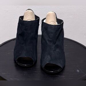 Elegant Black Peep-Toe Ankle Boots